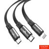 Kép 3/8 - Baseus Fabric 3 az 1-ben USB-C / Lightning / Micro USB kábel 3,5 A 1,2 m (szürke)