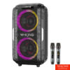 Kép 1/5 - W-KING T9 Pro vezeték nélküli Bluetooth hangszóró, 2db mikrofonnal, 120W, fekete