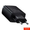 Kép 2/7 - Baseus kompakt gyorstöltő, 2xUSB, USB-C, PD, 3A, 30 W (fekete)
