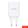 Kép 2/5 - Vipfan  hálózati töltőadapter+ Lightning kábel , E03, 1x USB, 18W, QC 3.0, fehér