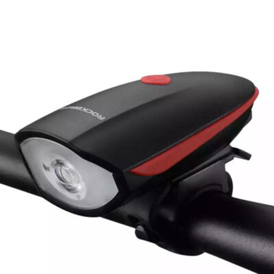 Rockbros kerékpáros elektromos csengő és lámpa, 7588, fekete-piros