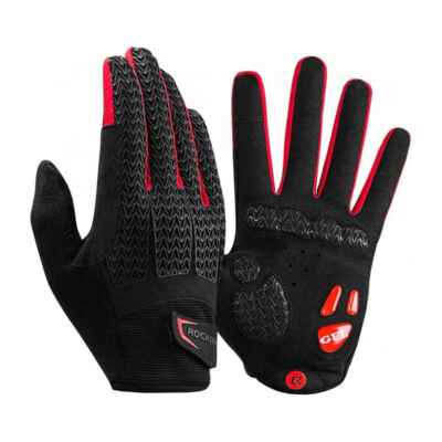 Rockbros kerékpáros teljes ujjú kesztyű,L-es méret, S169-1BR (piros-fekete)
