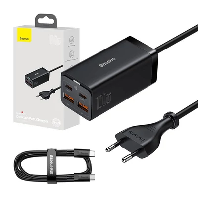 Baseus GaN3 Pro fali töltő 2xUSB-C + 2xUSB, 100W (fekete)