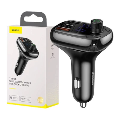 Baseus T alakú autós Bluetooth MP3 lejátszó, S-13, fekete