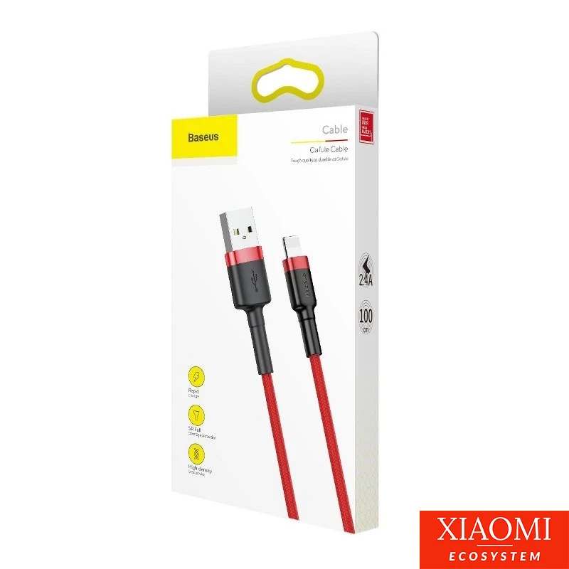 Baseus Cafule 2.4A Lightning USB-kábel 0.5m (piros)