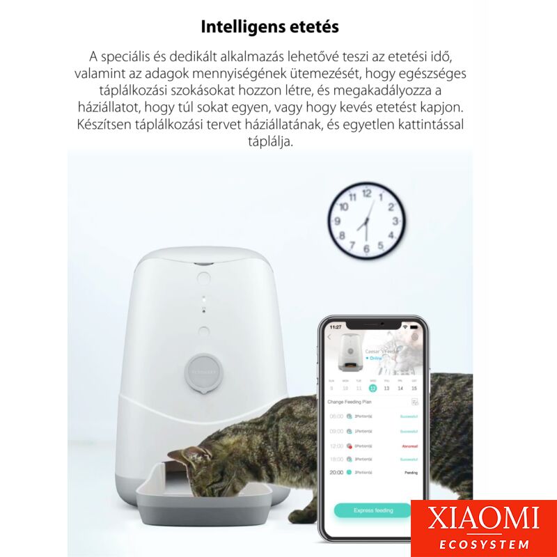 Intelligens étel adagoló háziállatok számára Petoneer Nutri Smart Pet Feeder, Alkalmazásvezérlés, Power Bank csatlakozás lehetőség