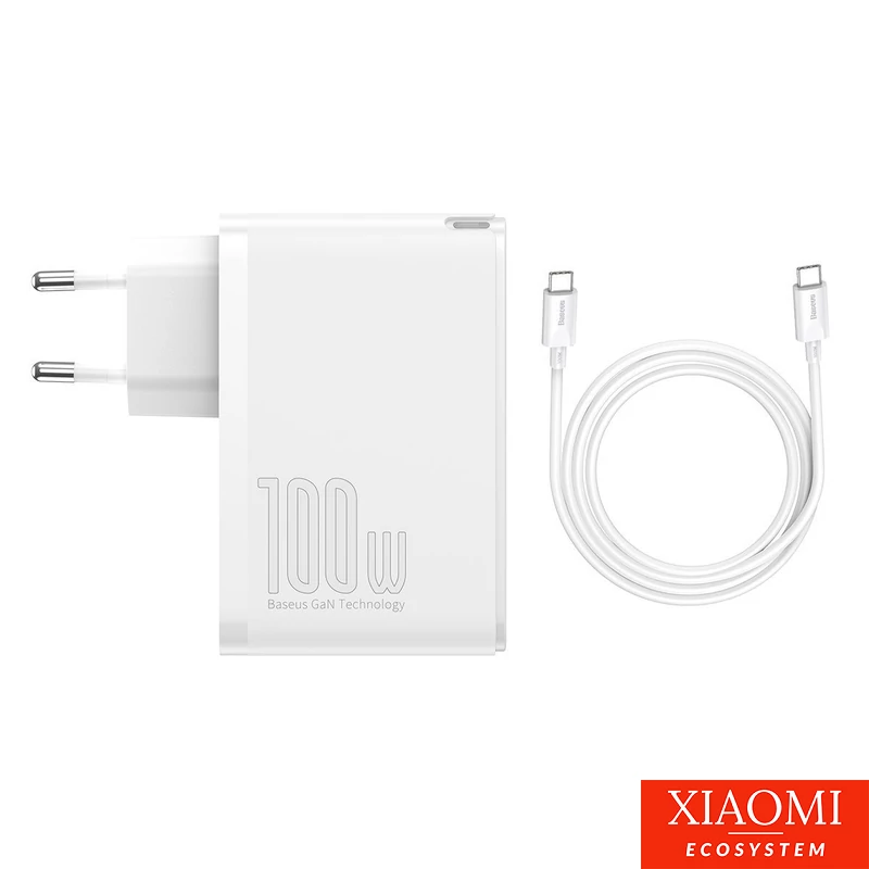 Baseus GaN2 Pro fali töltő, 2x USB + 2x USB-C, 100W, EU (fehér)