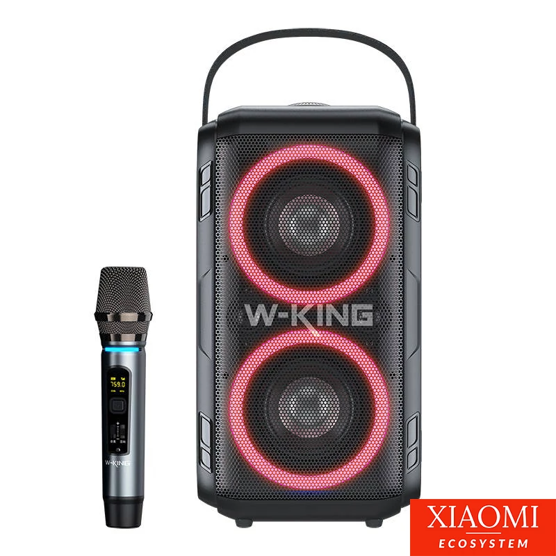 W-KING T9 vezeték nélküli Bluetooth hangszóró, mikrofonnal, 60W, fekete