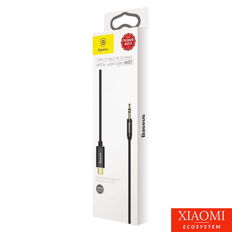 USB-C audiokábel 3,5 mm-es mini jack Baseus Yiven 1,2 m-es (fekete)