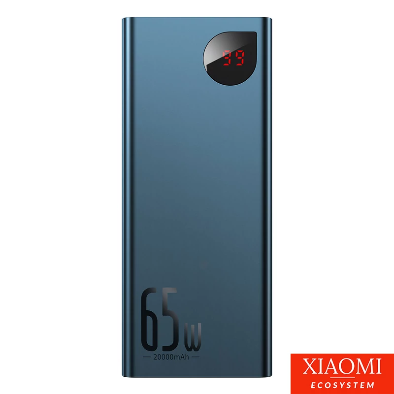 Baseus Adaman Metal Powerbank 20000mAh, PD, QC 3.0, 65W, 2xUSB + USB-C + mikro USB, (kék)