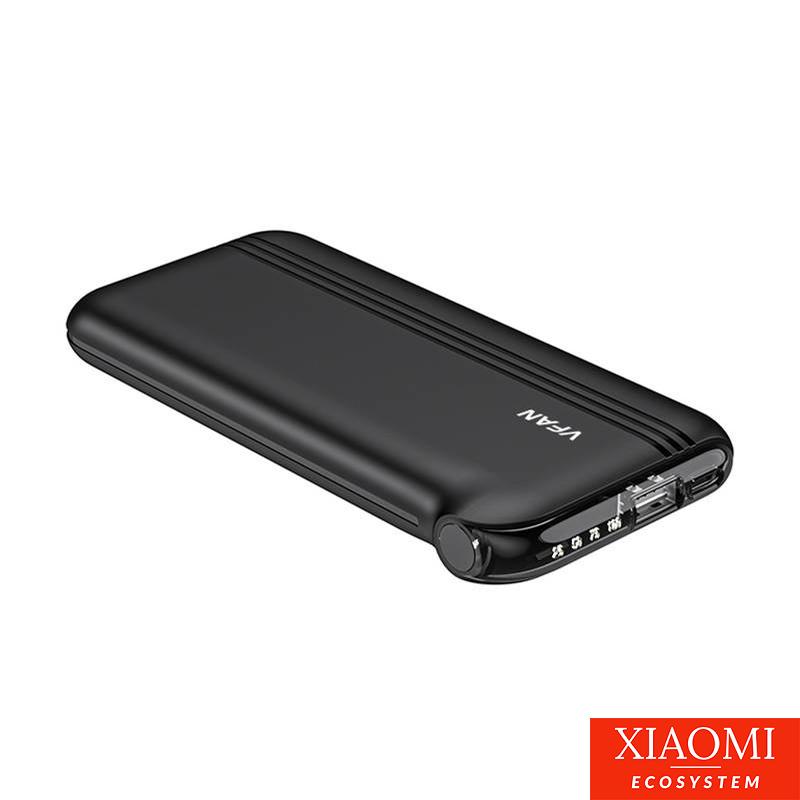 Powerbank Vipfan F10, 10000mAh + 4in1 kábel, fekete