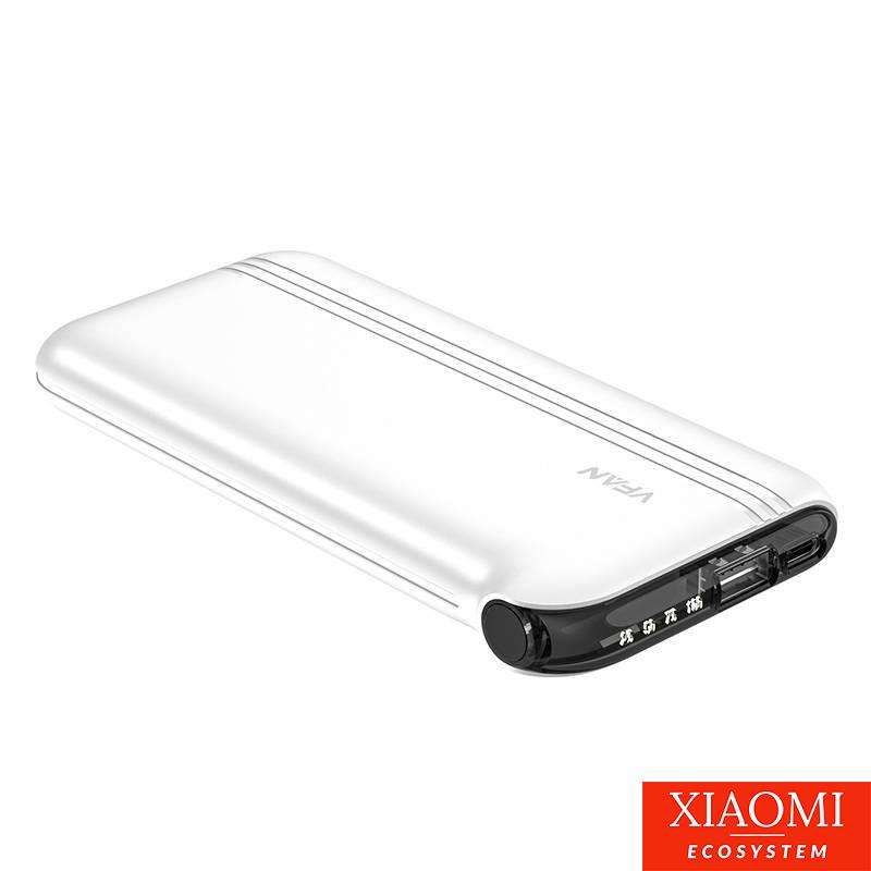 Vipfan F10 powerbank, 4in1 kábellel, 10000mAh, fehér