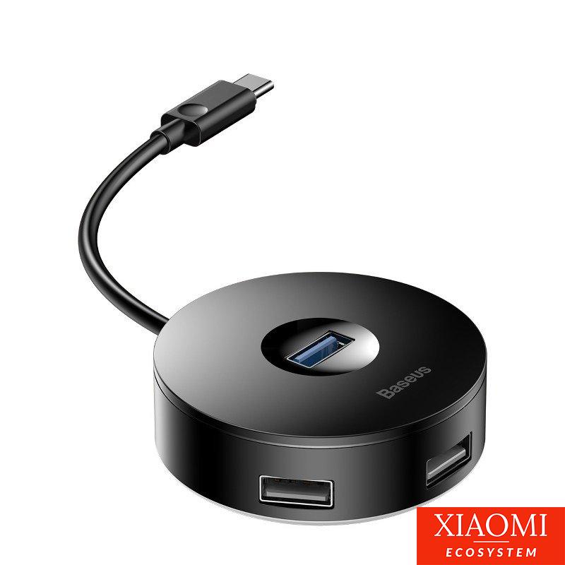 Baseus 4 az 1-ben USB-C hub USB 3.0 + 3x USB 2.0, 15 cm (fekete)