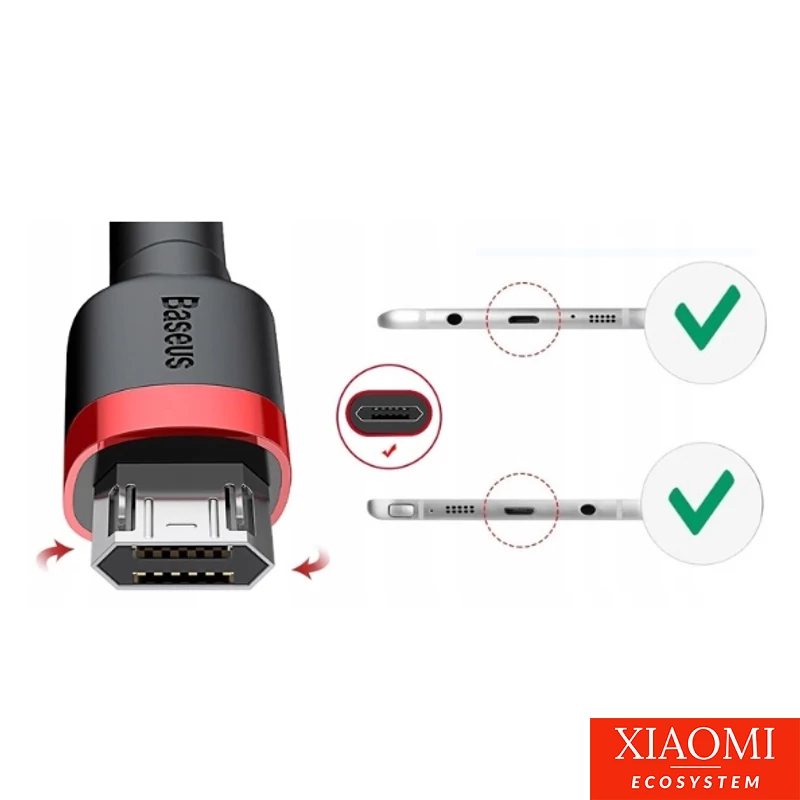 Baseus Cafule 1,5A 2 m-es USB-Micro USB-kábel (piros-fekete)