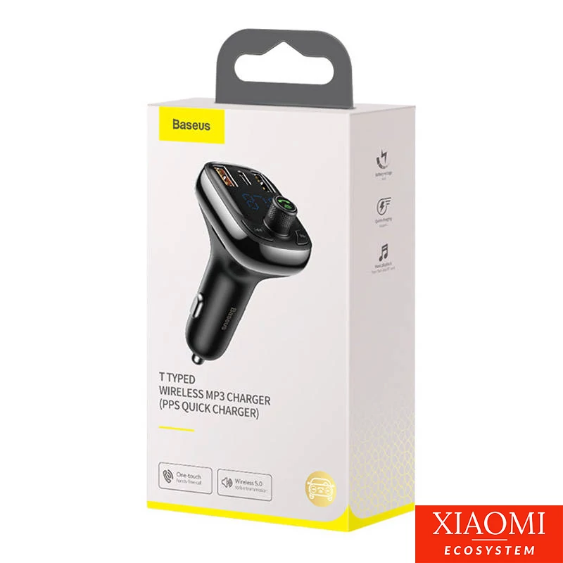 Baseus T alakú autós Bluetooth MP3 lejátszó, S-13, fekete